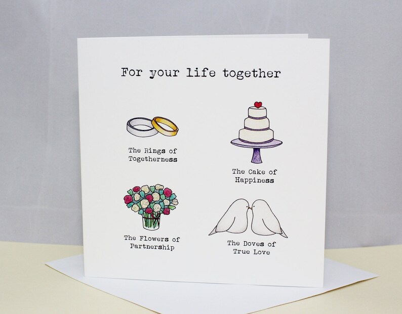 Greetings card /' For your life together/' weddingcivil ceremony card