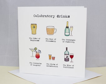 Greetings card - 'Celebratory drinks' card