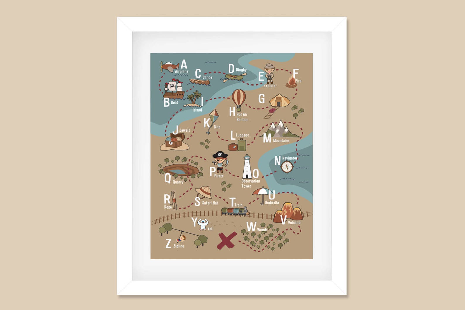 Adventure Alphabet Poster, Nursery Print, Adventure Theme, Printable ...