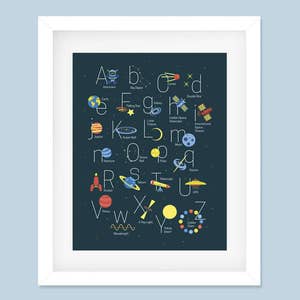 Outerspace Alphabet Poster, Nursery Print, Outerspace theme, Printable instant download, Alphabet Poster