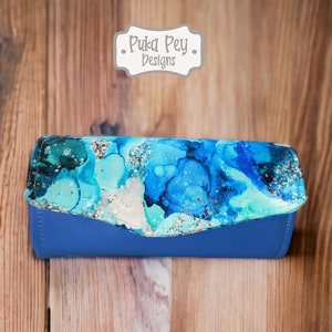 Cartera Elle Clutch, Cartera Azul, Cartera Clutch Necesaria, Cartera Grande, Tinta de Alcohol