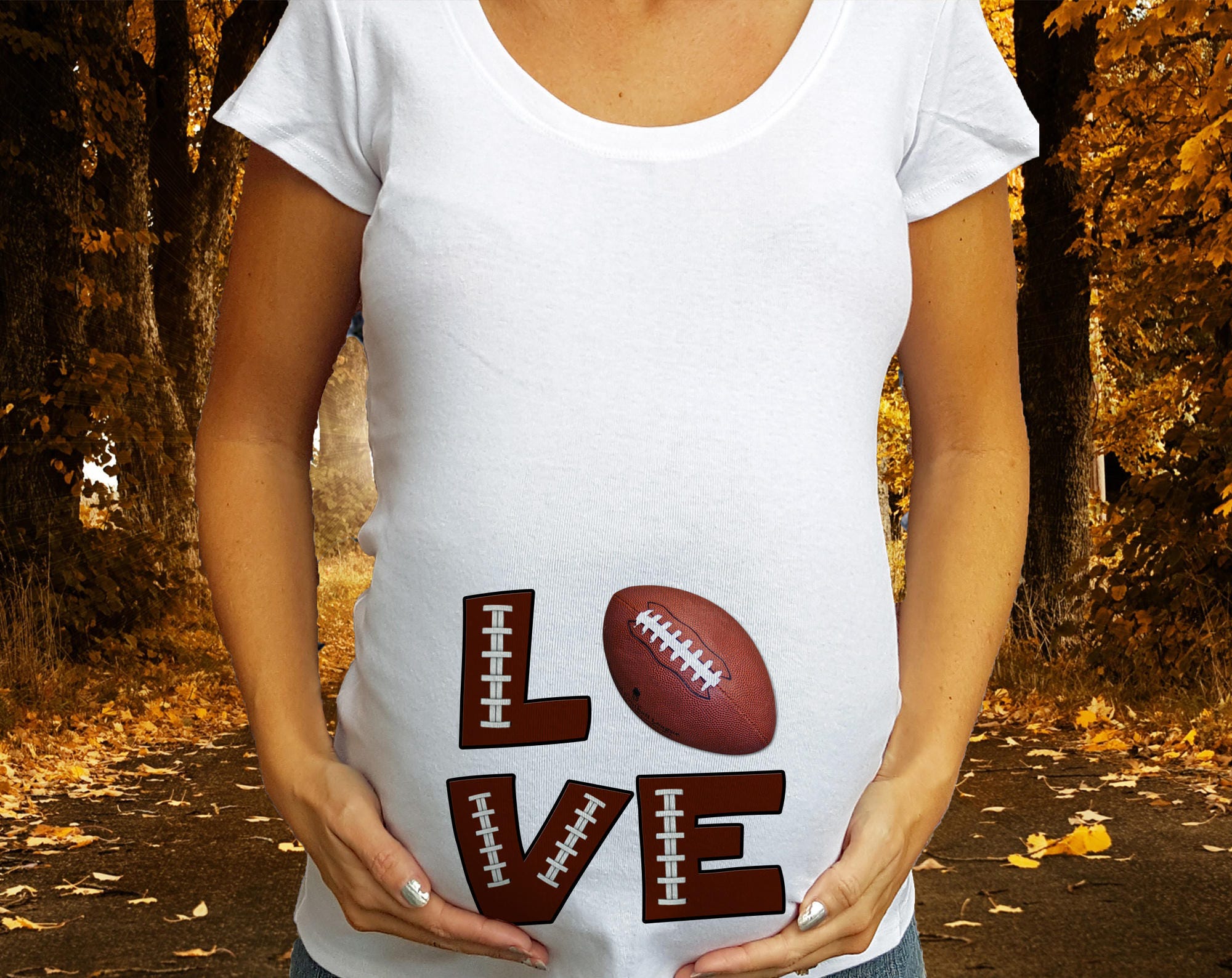 LOVE Football theme Maternity Shirt Football Maternity Shirt Etsy