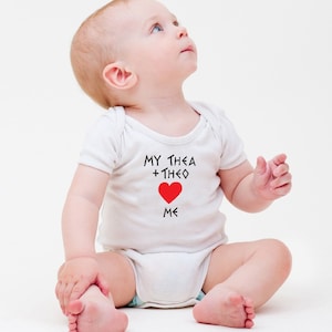 Children&#39;s Infant Greek T Shirts One Piece Unisex Size 12 months - Thea+ Theo Love Me