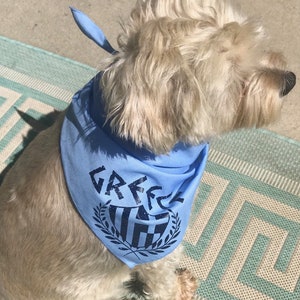 Greece Greek Flag Pet Bandana, Headband, Scarf