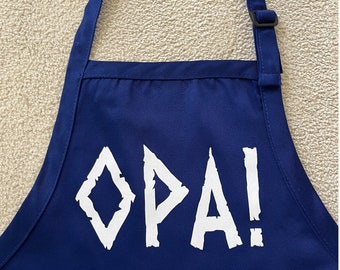 ¡OPA! Delantal de cocina estilo griego - Largo completo