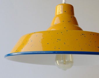 INDUSTRIAL Enamel speckled lampshade, Made to order in 25 different colors