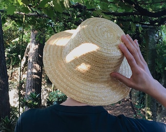 Handmade Rye Straw Bucket Hat: Unisex Sun Hat, Made to Order