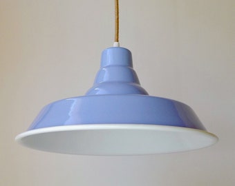 INDUSTRIAL enamel lampshade Made to order in 25 Colors, Custom ceiling enamel shade