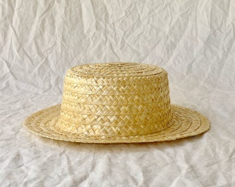 Boater unisex summer straw hat, Adult canotier straw hat