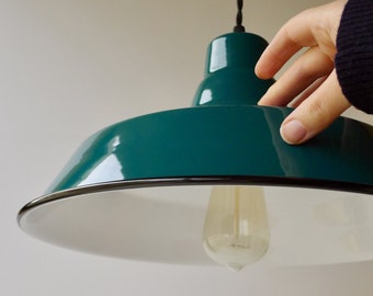 Industriële lampenkap Op bestelling gemaakt in 25 kleuren, Emaille retro plafondlamp