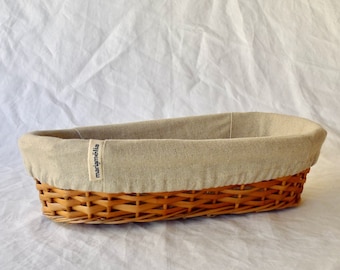 Linen-Lined Oval Bannetons, Set of 2 Handmade Proofing Baskets