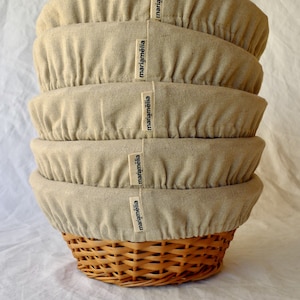 Set mit 5 runden Weidenbannetons / 1,2 kg Gärkörbchen