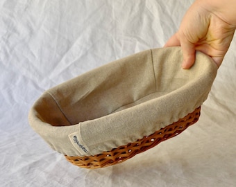 Large Oval Banneton, Linen-Lined Wicker Large Proofing Basket, Sourdough Baking Basket