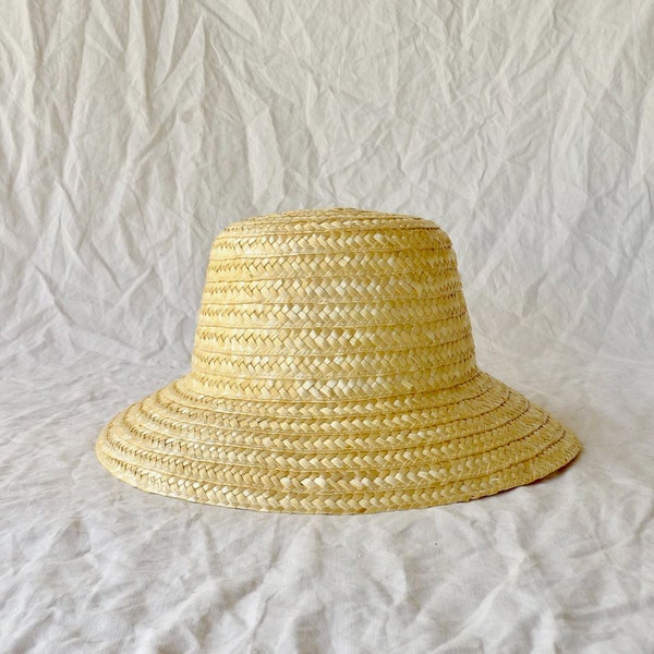 Bucket straw hat for kids, toddlers 2-12 yo