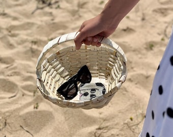 Handmade Rustic Wood Foraging Basket, Portuguese Traditional Basketry