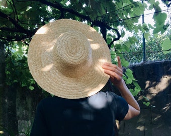 Chapeau de paille rond traditionnel unisexe, plusieurs tailles, fabriqué sur commande