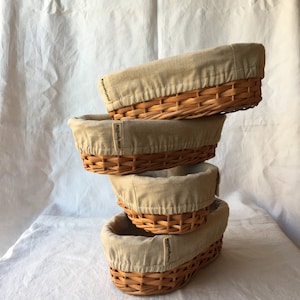 Banneton ovale in vimini da 0,8 kg, cesto in vimini resistente rivestito in lino, fatto a mano in Portogallo