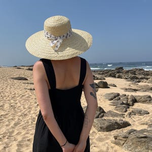 Extra wide brim unisex straw hat, Large Straw Beach hat, Ready to ship