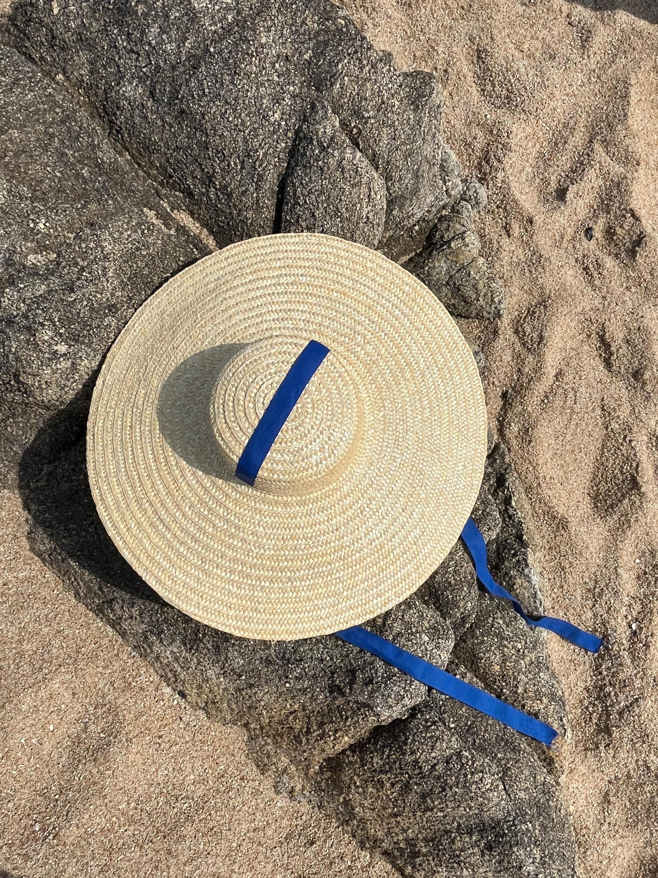 Straw Hat With Ribbon Tie - Etsy
