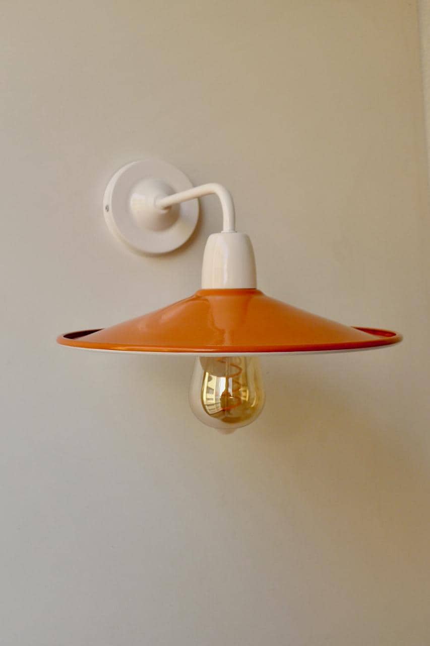 Wall enamel lampshade made to order in Custom colors, Squared short bracket