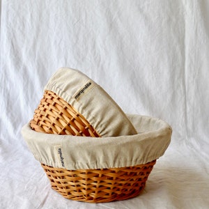 1.2kg round wicker banneton / Linen-lined proofing basket image 5