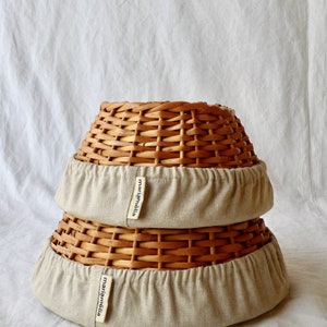 1.2kg round wicker banneton / Linen-lined proofing basket image 6