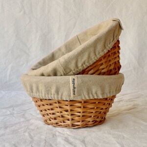 Set of 2 round bannetons / Linen-lined sourdough proofing baskets image 2