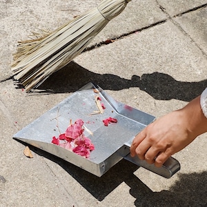 Zinc dustpan and handbroom, Traditional Gardening kit, Made in Portugal