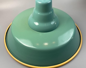 Pantalla de lámpara de esmalte verde pastel: Lámpara colgante de estilo industrial, con descuento.