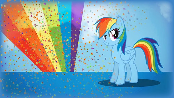 My Little Pony Rainbow Dash Color Print | Etsy