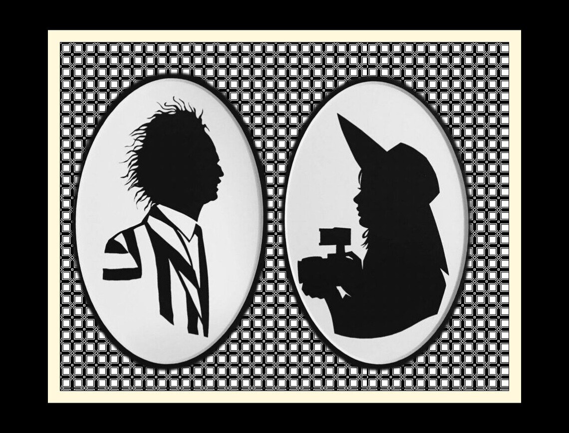 Beetlejuice and Lydia Silhouette Color Print - Etsy