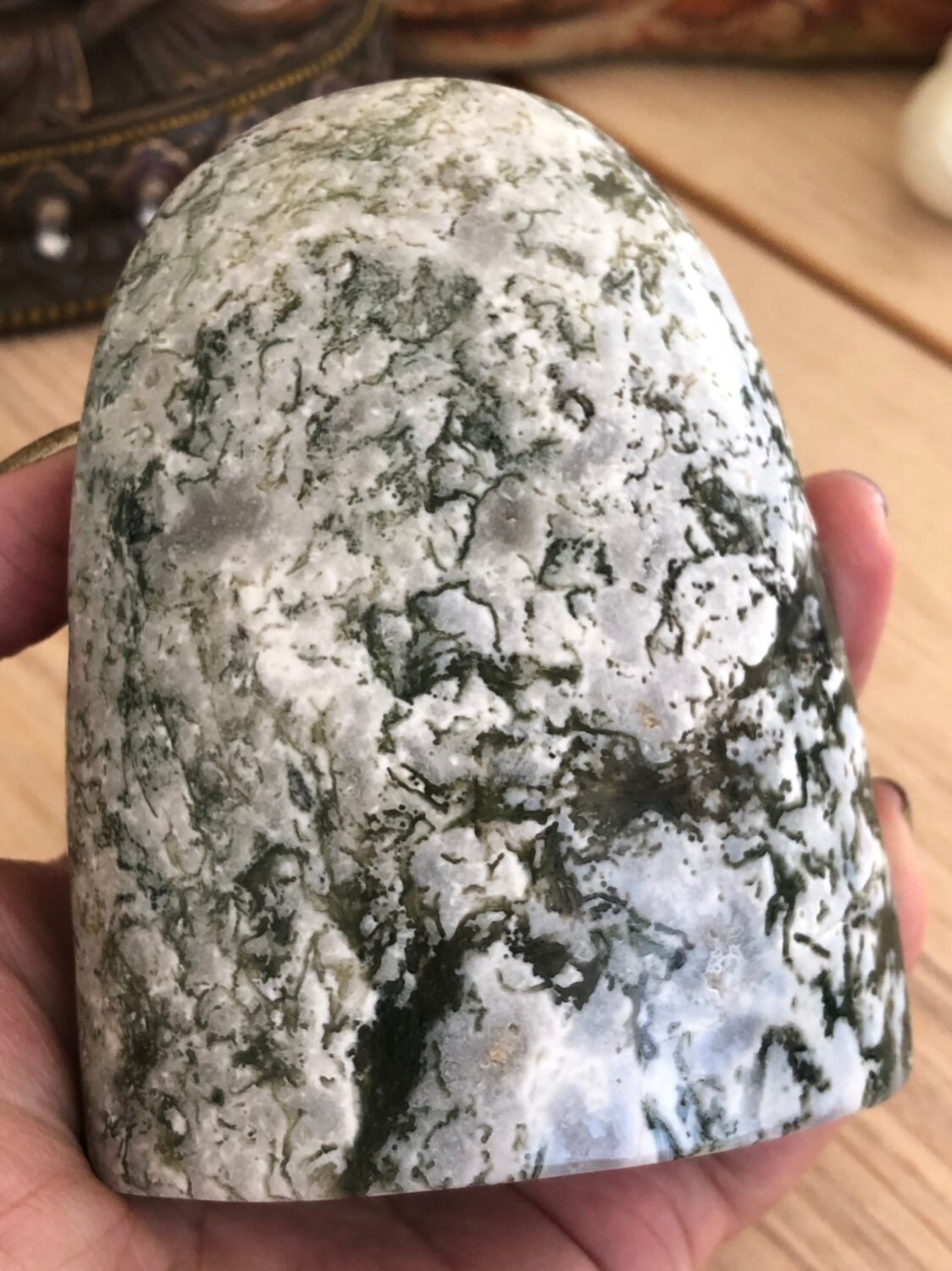 Large Moss Agate Free Form heart Chakra prosperity GO4 | Etsy