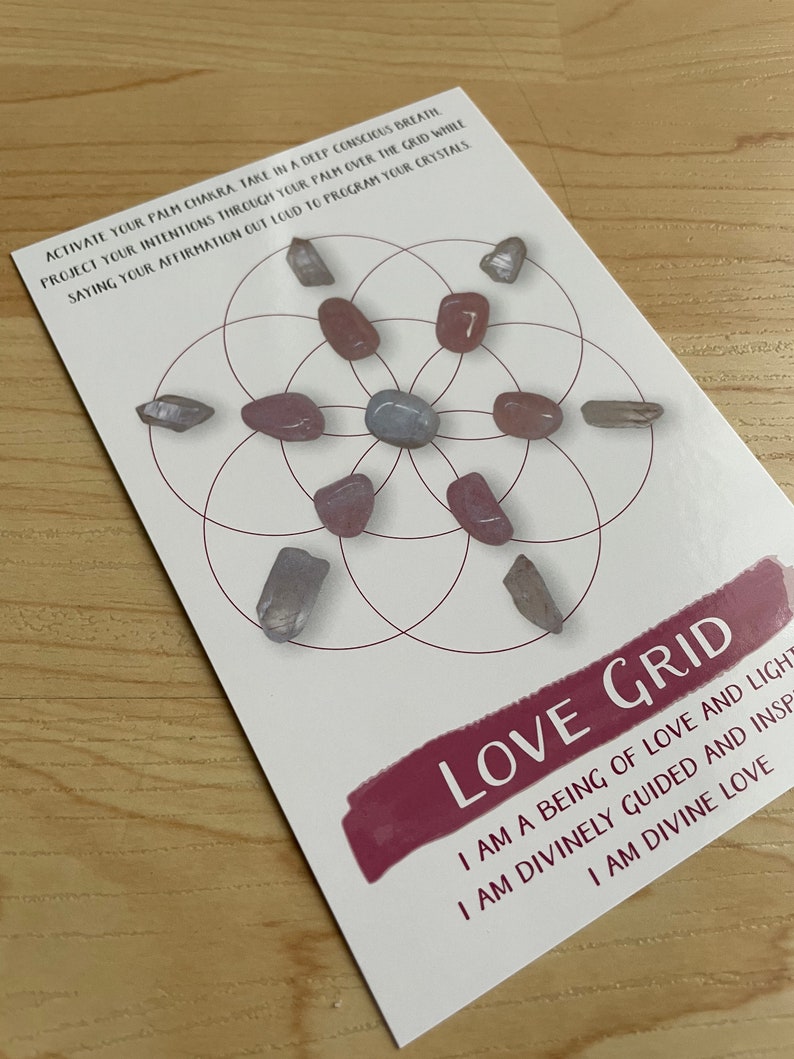 Set of 10 Assorted Crystal Grid Cards Free Ship Etsy