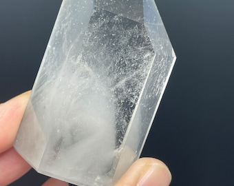 Rare Brazilian grey lithium phantom quartz release negativity with crystal card info C41C