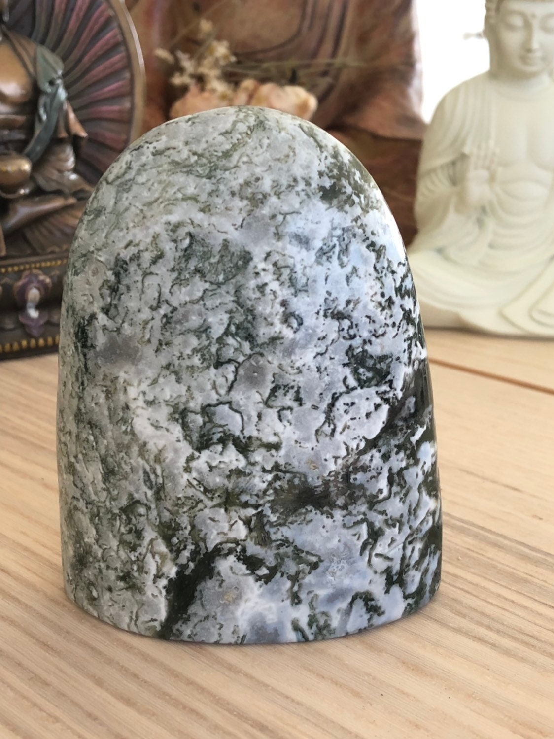Large Moss Agate Free Form heart Chakra prosperity GO4 | Etsy