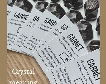 Pack of 20 Wholesale Crystals information card with affirmation, meaning Q-Z