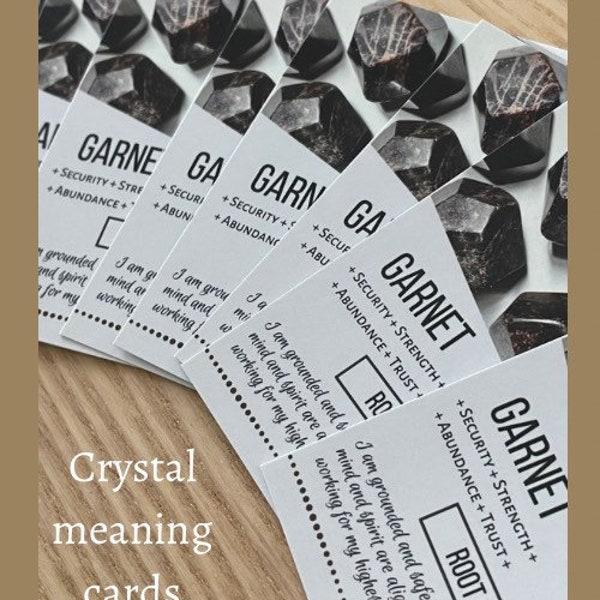 Pack of 20 Wholesale Crystals information card with affirmation, meaning Q-Z