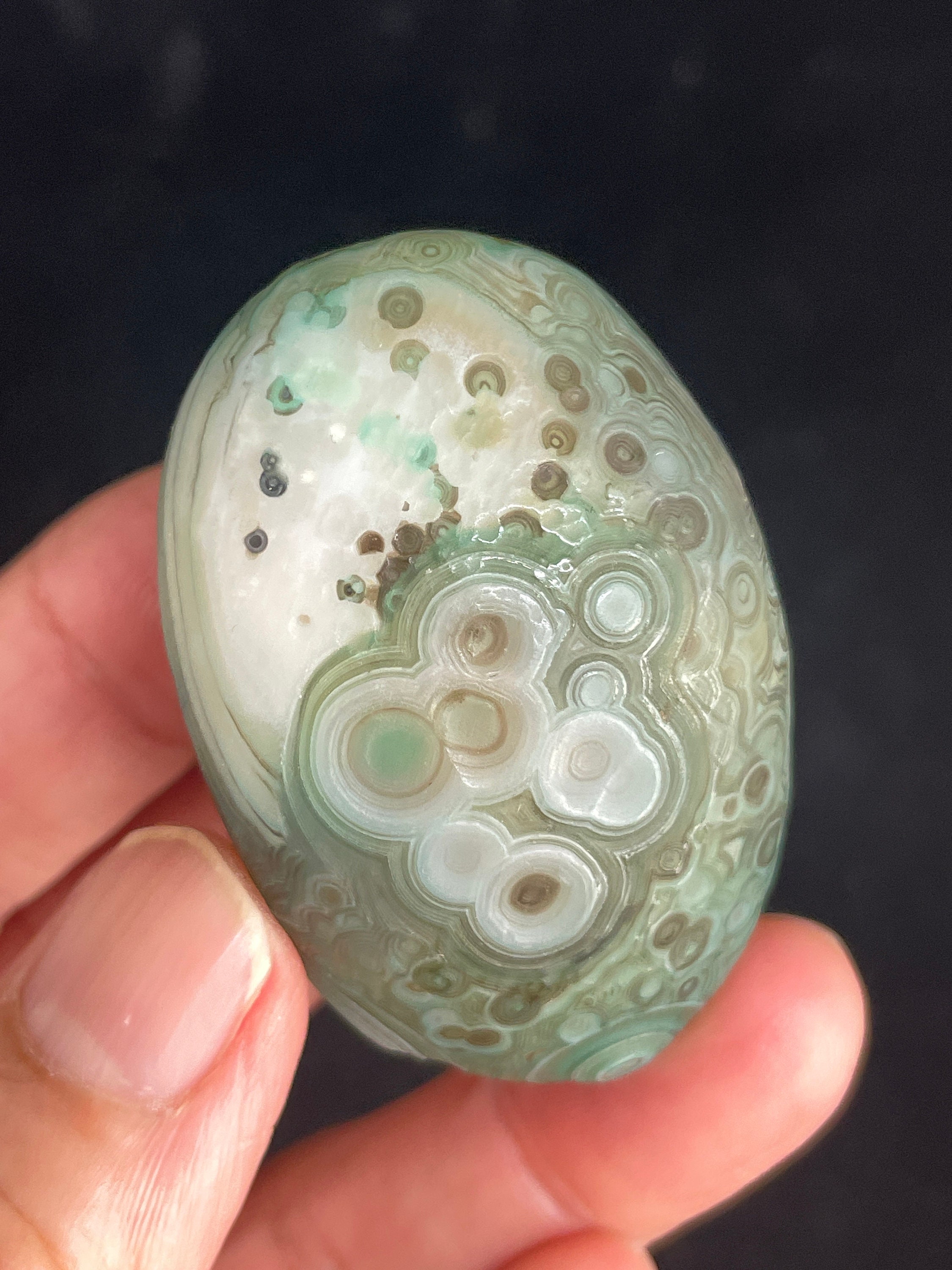 Rare Gobi Agate Palm stone Inner peace TM32 Orbicular Eye Agate