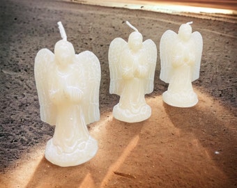 4" Angel Candle for altar setting intention and protection