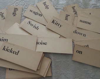 Antique Vintage WORD FLASH CARD from Early Reader, Primary Series, Choose the Word You Want! Old and Original