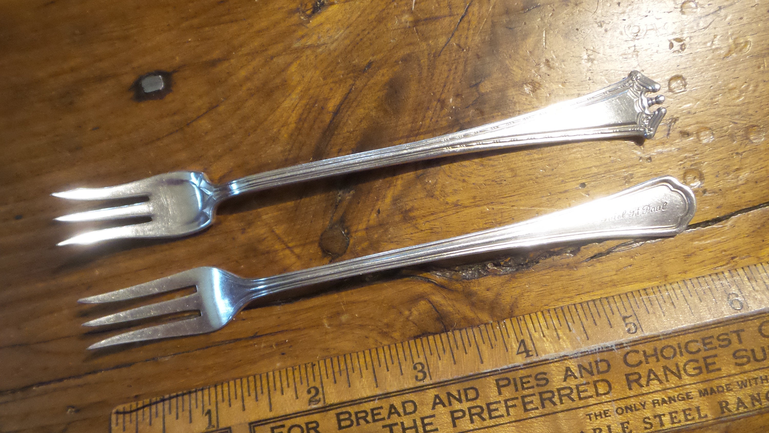 2 Antique Silverplate PICKLE COCKTAIL FORKS 6 Etsy