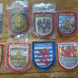 International Cloth Embroidered TRAVEL PATCHES Choose the One You Want, World-Wide, Jacket, Backpack