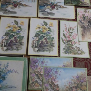 Assortiment de cartes de vœux vintage, boîte de 11, tous différents, vers les années 1960, get well, anniversaire