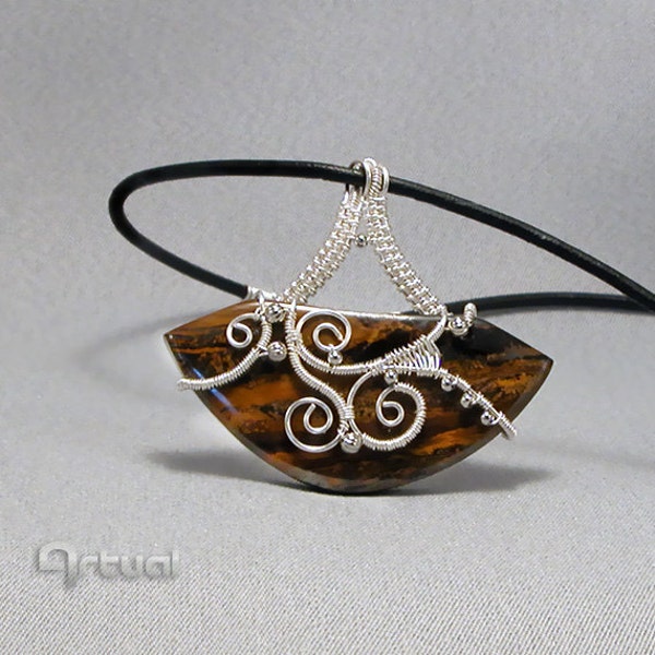 SALE 40% wire wrapped jasper pendant, silver wire gemstone jewelry, gift for women, holidays sale, wire wrap jewelry,