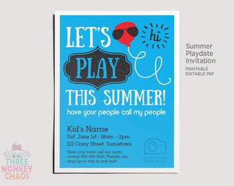 Playdate Invitation Etsy