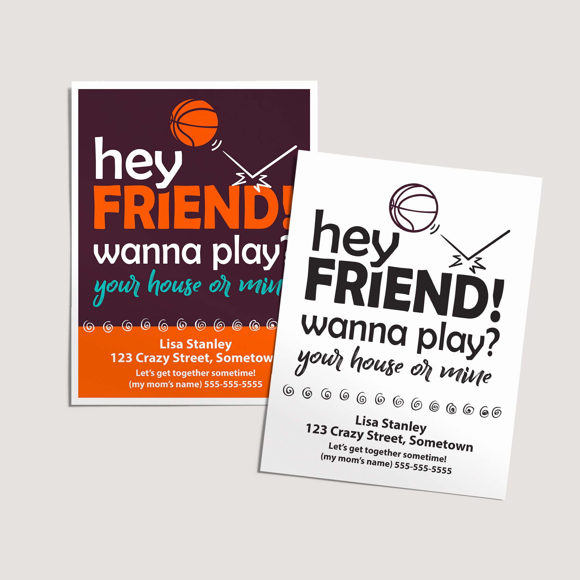 Playdate Invitation, Wanna Play, Play Date Cards for Kids, Summer