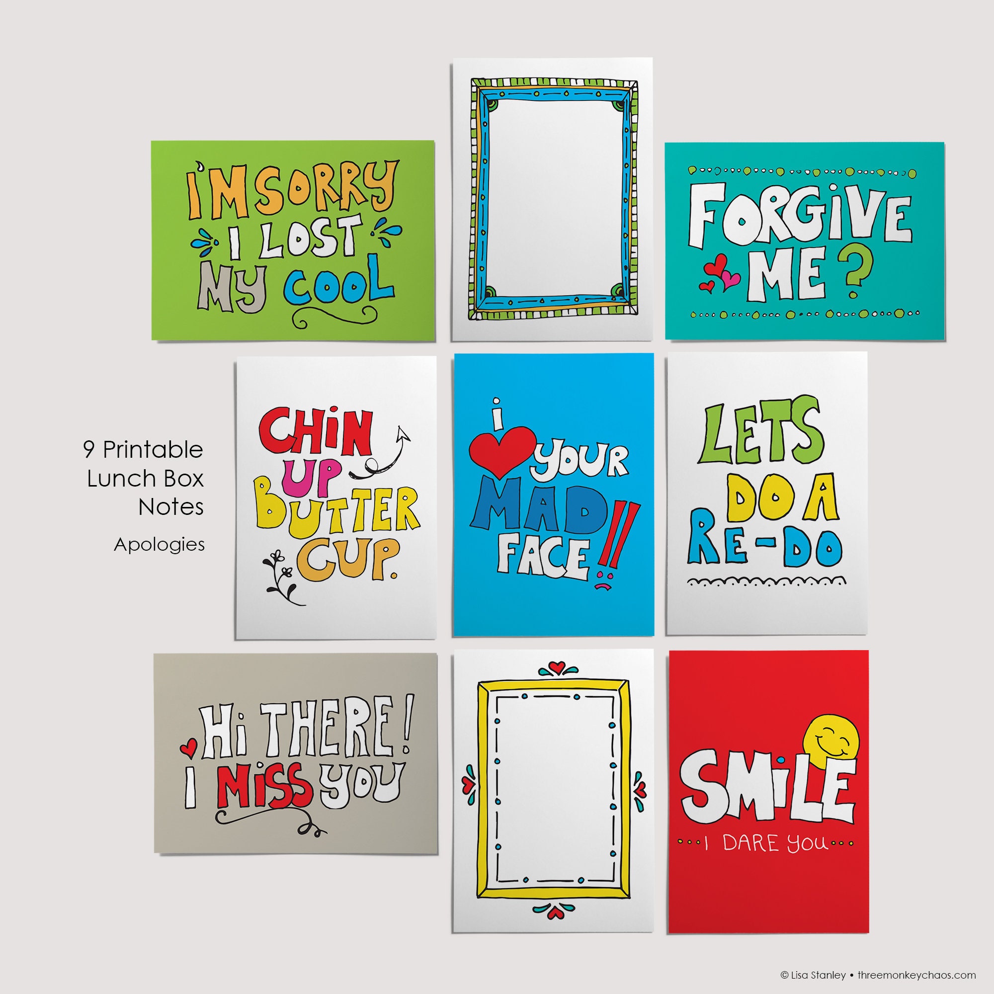 45 Lunch Box Notes / Printable Mini Cards / Lunchbox Notes / Back to ...