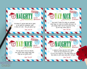 Naughty List, Nice List, Note from Santa, Letter from Elf, Stocking Stuffer, Editable PDF - Personalize & Print!