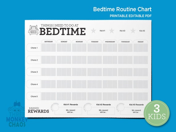 Bedtime Sticker Chart Printables