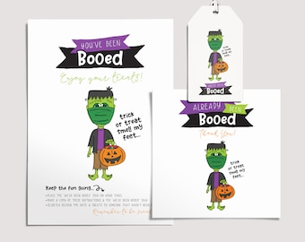You've Been BOOed - Frankenstein | We've Been BOOed! | Booed Signs | Halloween Treats | Trick or Treat | Neighbor | Printable PDF & JPEG